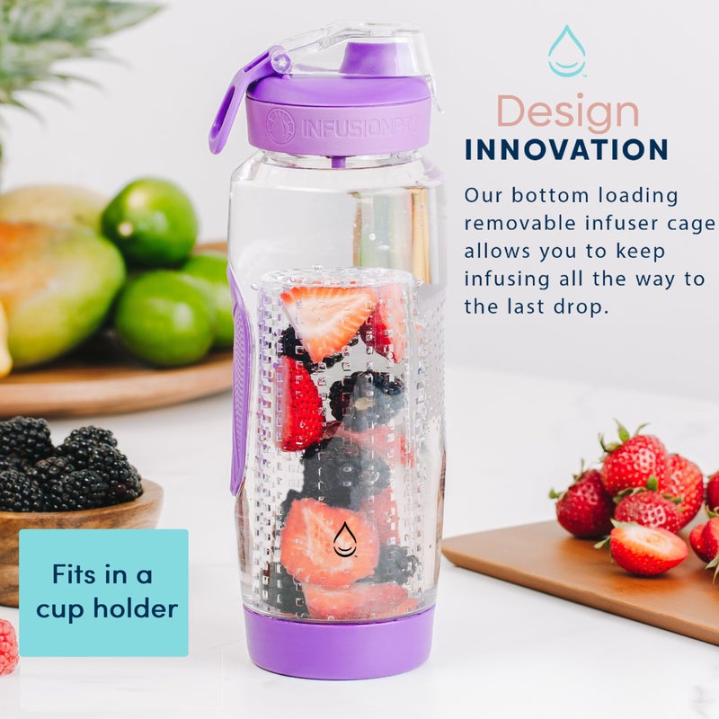Infusion Pro 32 oz Fruit Infuser Water Bottle with Insulated Sleeve & 50 Recipe Fruit Infusion Water eBook : Bottom Loading, Large Water Infuser for More Flavor : Unique Gift Idea for Women - Image 3